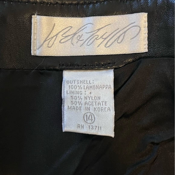 Vintage Lord & Taylor Black Leather Pencil Skirt Size 14 100% leather - Picture 2 of 4